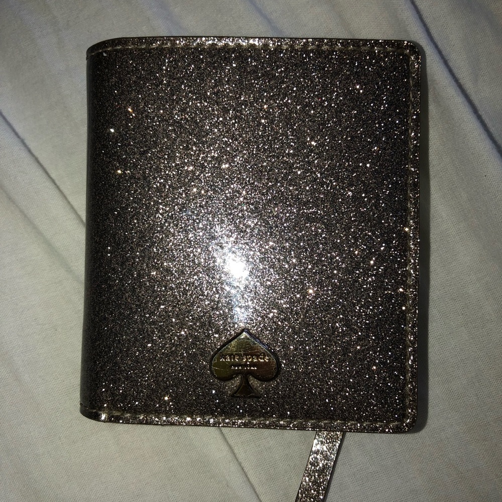 Kate Spade Silver Glitter Small Bi-Fold Wallet